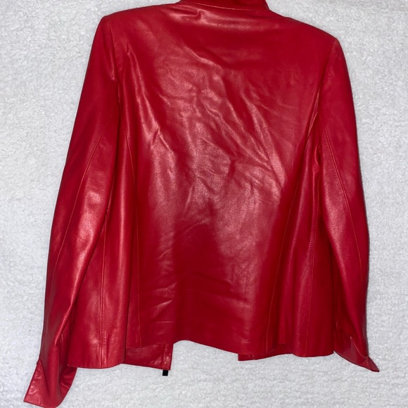 Don caster leather jacket red women size 2 - Picture 3 of 8